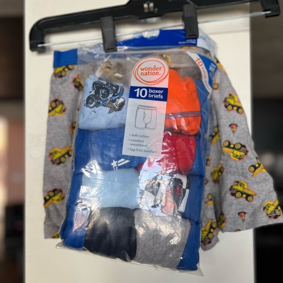 Wonder Nation Orange and Blue Underwear Set Fun Cartoon Prints - Picture 1 of 3
